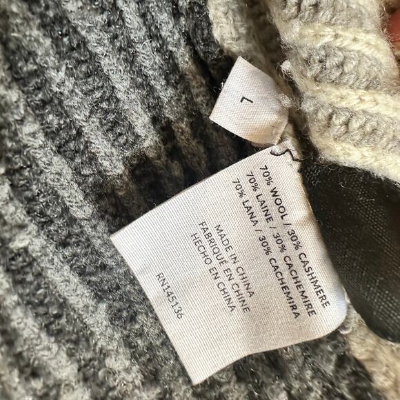 NAADAM Oversized Gray Sweater LARGE Slouchy Ribbed Cashmere Wool Designer $375 - Picture 10 of 11